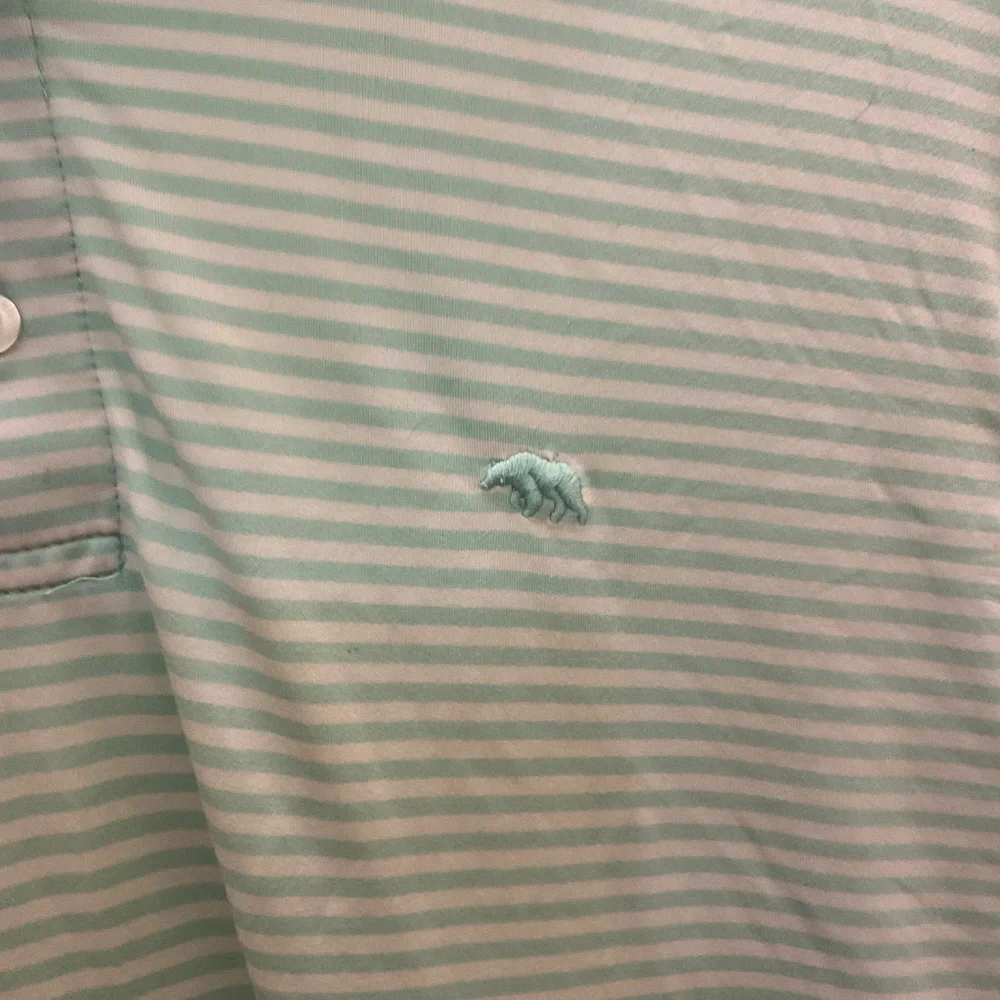 Men's Onward Reserve Green and White Stripe Polo Shirt, Size S - Picture 2 of 6